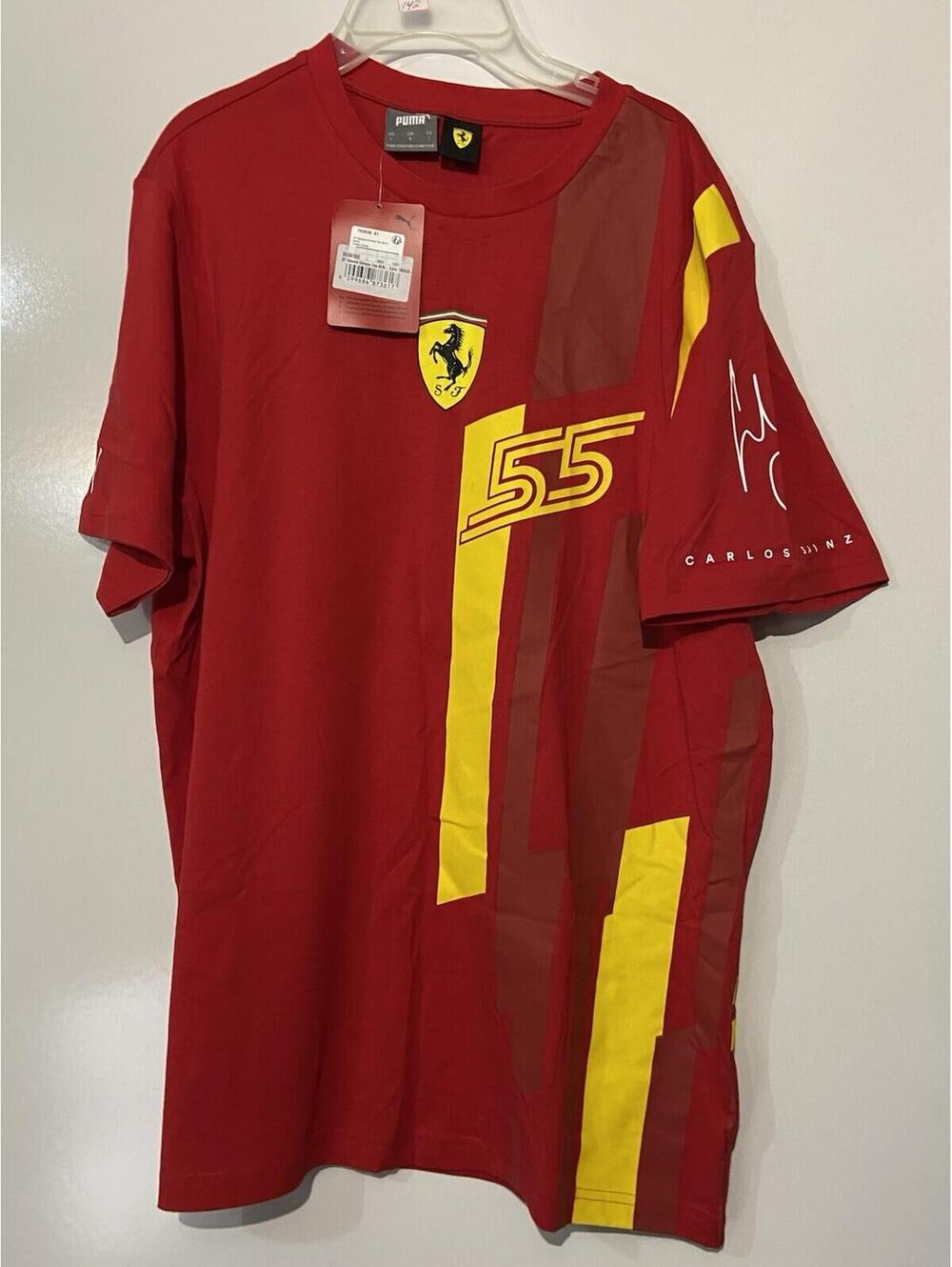 Mens PUMA X SCUDERIA Red Ferrari Carlos Sainz Special Drivers Shirt Sz L NEW NWT